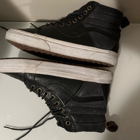 VANS SK8-HI 46 PEBBLE LEATHER BLACK Unisex Men’s 7.0 Women’s 8.5 - Picture 3 of 7